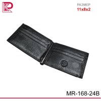 Портмоне + зажим MORELLY GRANDE (11х8х2 см), матовый, монетница карман на кнопке, цвет чёрный