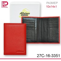 Обложка для паспорта ALBATROSS мат, цвет внешний красный, внутренний черный
