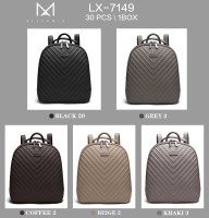 Рюкзак женский ALEX&MIA мат, строчка, 3 молнии, цв: в ассорт