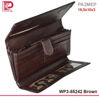 Кошелёк FANI классик, крокодил, монет на молнии, доп кредитница внутри, цвет коричневый