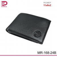 Портмоне + зажим MORELLY GRANDE (11х8х2 см), матовый, монетница карман на кнопке, цвет чёрный