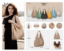 Сумка женская ALEX&MIA большая, перфорированный узор