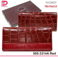 Кошелёк SOMUCH классик, рептилия, глянец, магнит, монет внутри, цв красный