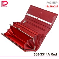 Кошелёк SOMUCH классик, рептилия, глянец, магнит, монет внутри, цв красный