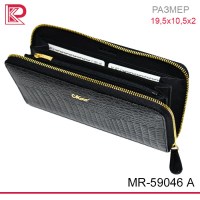 Кошелёк MORO & JENNY лак, на молнии, рептилия, цвет: черный