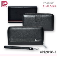 Портмоне-клатч на молнии VEREVA на руку, доп кредитница на магните, цв: черный