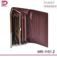 Кошелёк  MORO&JENNY мат, классик, монет внутри, на магните, цв: баклажан 18,5х9,5х2,5