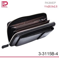 Кошелёк-сумочка GL вертикальная, на молнии, карман под телефон, цв: черный