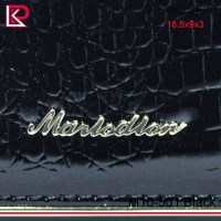 Кошелёк Mario Dion лакированный, на магните, монет на молнии, мет. полоса, цв. черный, 18,5х9х3 см